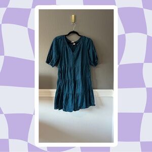 Teal Short Sleeve Dress